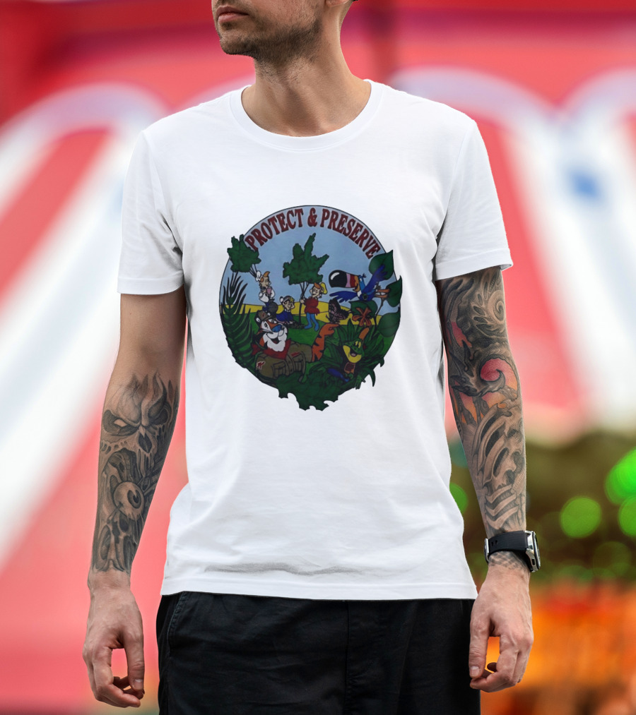 1993 Kelloggs Tony The Tiger Protect Preserve Environmentalist Kids Nature T-Shirt