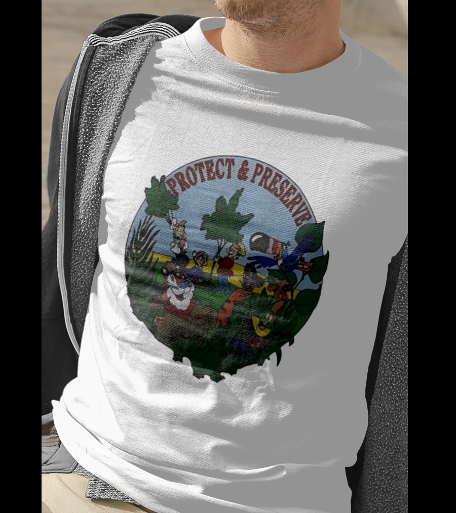 1993 Kelloggs Tony The Tiger Protect Preserve Environmentalist Kids Nature T-Shirt