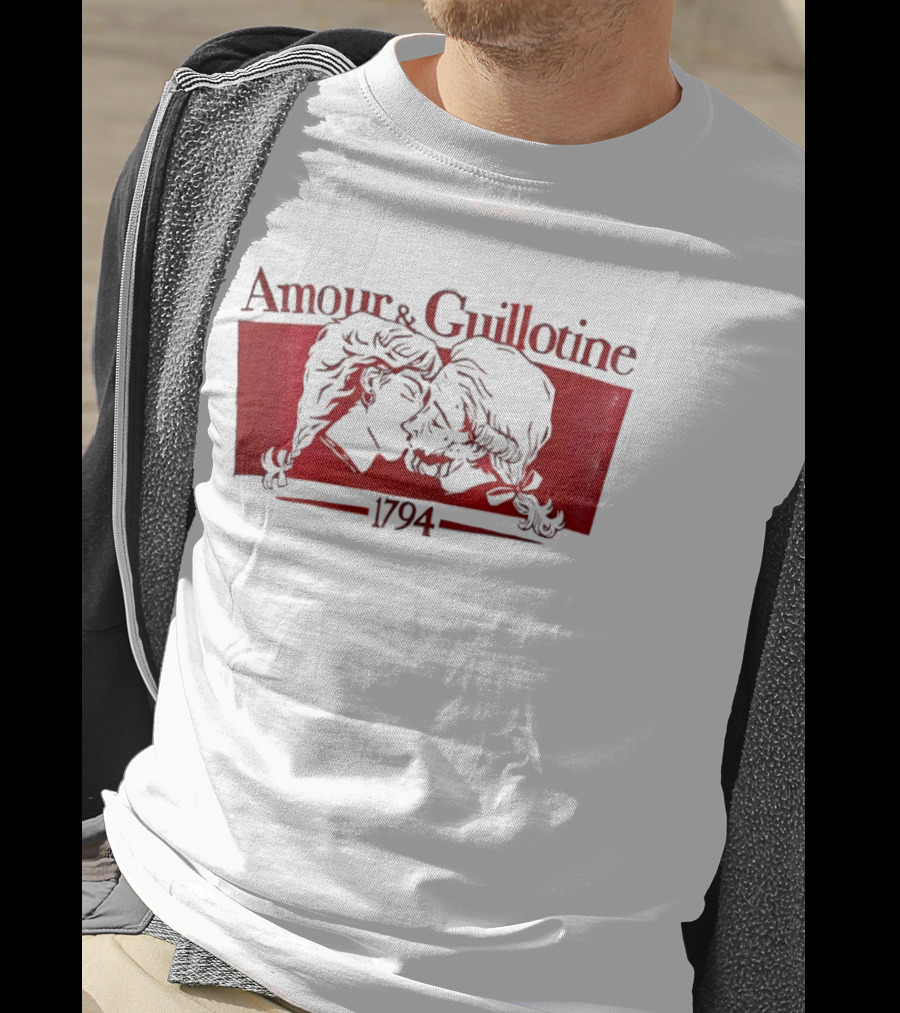 Amour And Guillotine 1794 Romantic Revolution Embrace T-Shirt