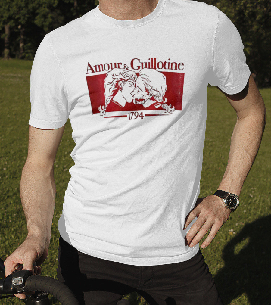Amour And Guillotine 1794 Romantic Revolution Embrace T-Shirt
