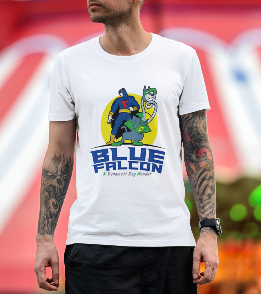 Blue Falcon Dynomutt Dog Wonder Hero Duo Oval T-Shirt