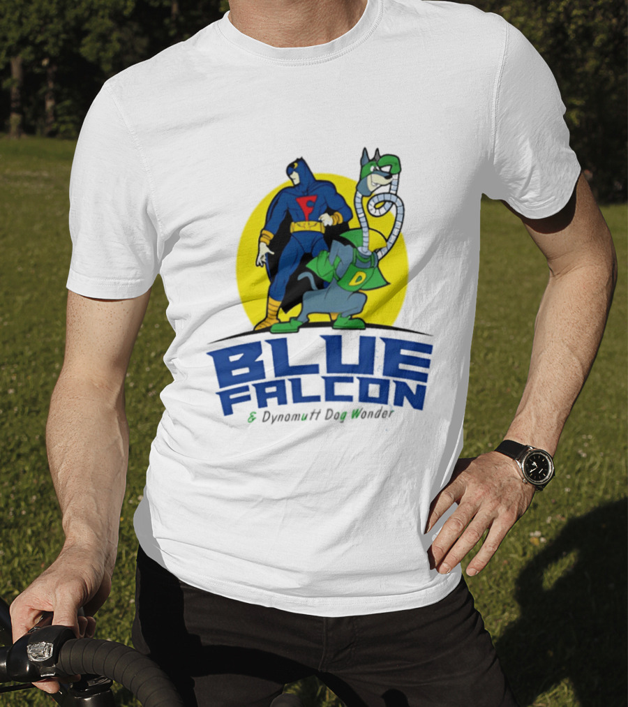 Blue Falcon Dynomutt Dog Wonder Hero Duo Oval T-Shirt
