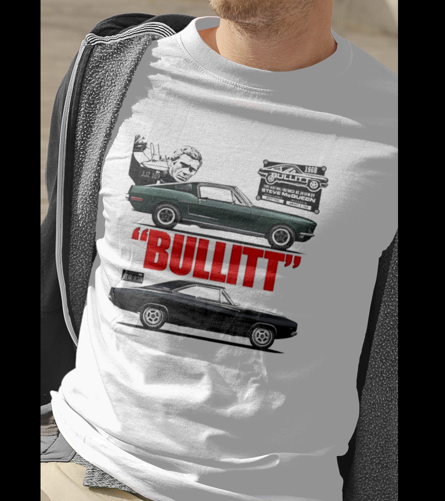 Bullitt 1968 Frank Bullitt Ford Mustang GT Green Highland Dodge Charger T-Shirt