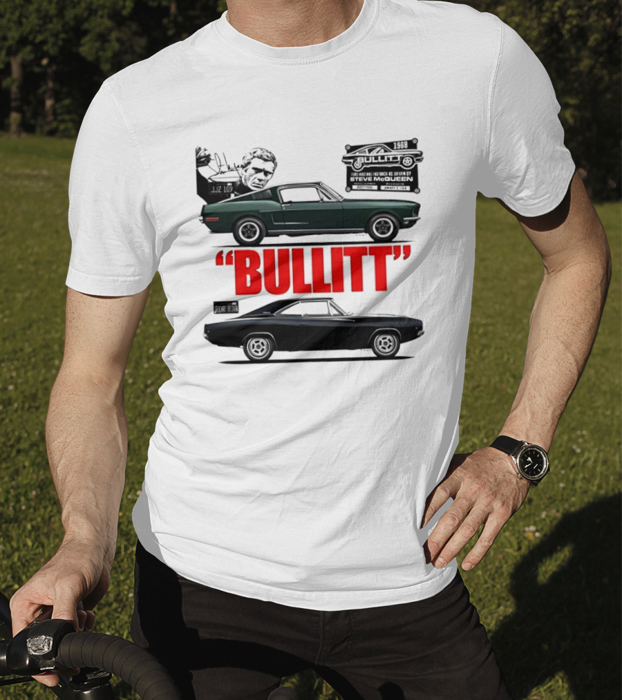 Bullitt 1968 Frank Bullitt Ford Mustang GT Green Highland Dodge Charger T-Shirt