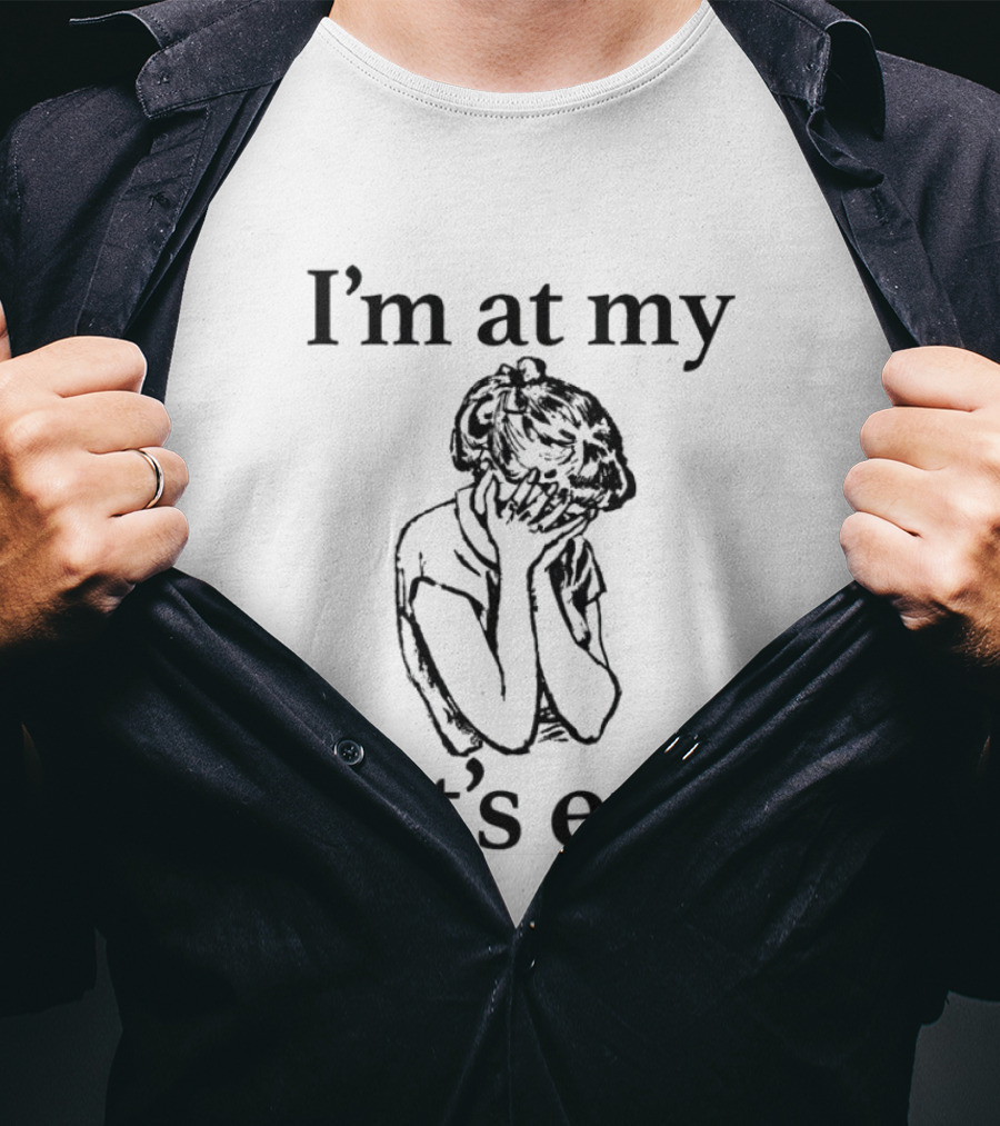 I'm At My Clit's End Phrase With Distressed Figure T-Shirt