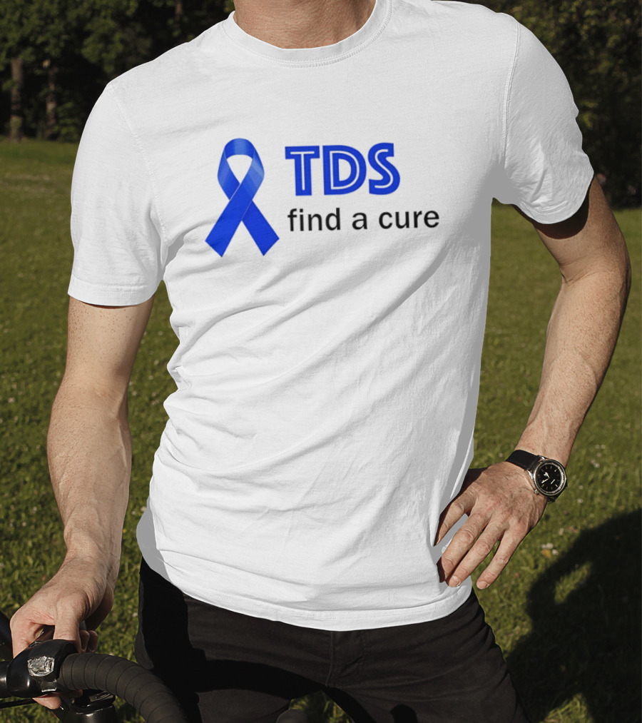 TDS Find A Cure Blue Ribbon Awareness T-Shirt
