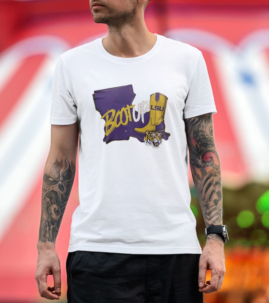 Welcome Home Coach Will Wade Boot Up LSU Tigers Louisiana Map And Boot With LSU Logo And Tiger Head T-Shirt