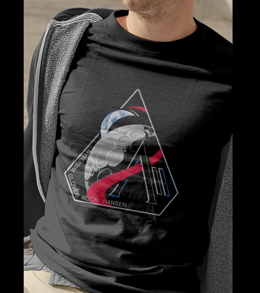 Artemis II Mission Wiseman Glover Koch Hansen Patch T-Shirt