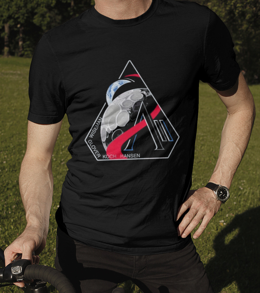 Artemis II Mission Wiseman Glover Koch Hansen Patch T-Shirt