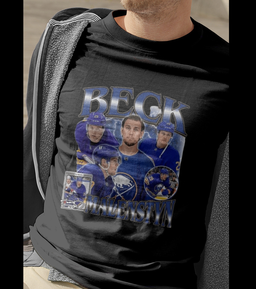Beck Malenstyn Blue 29 Hockey Celebration T-Shirt