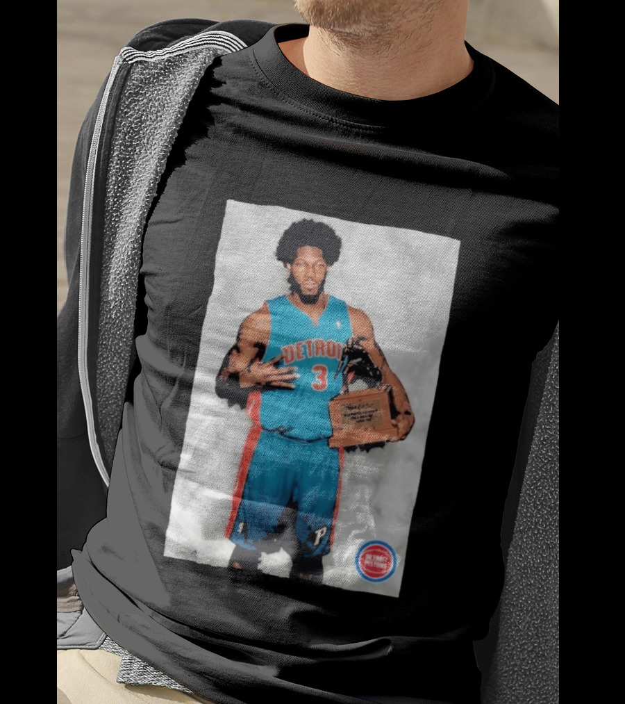 Ben Wallace Detroit Pistons Number 3 Defensive Player Of The Year MVP Recognition T-Shirt