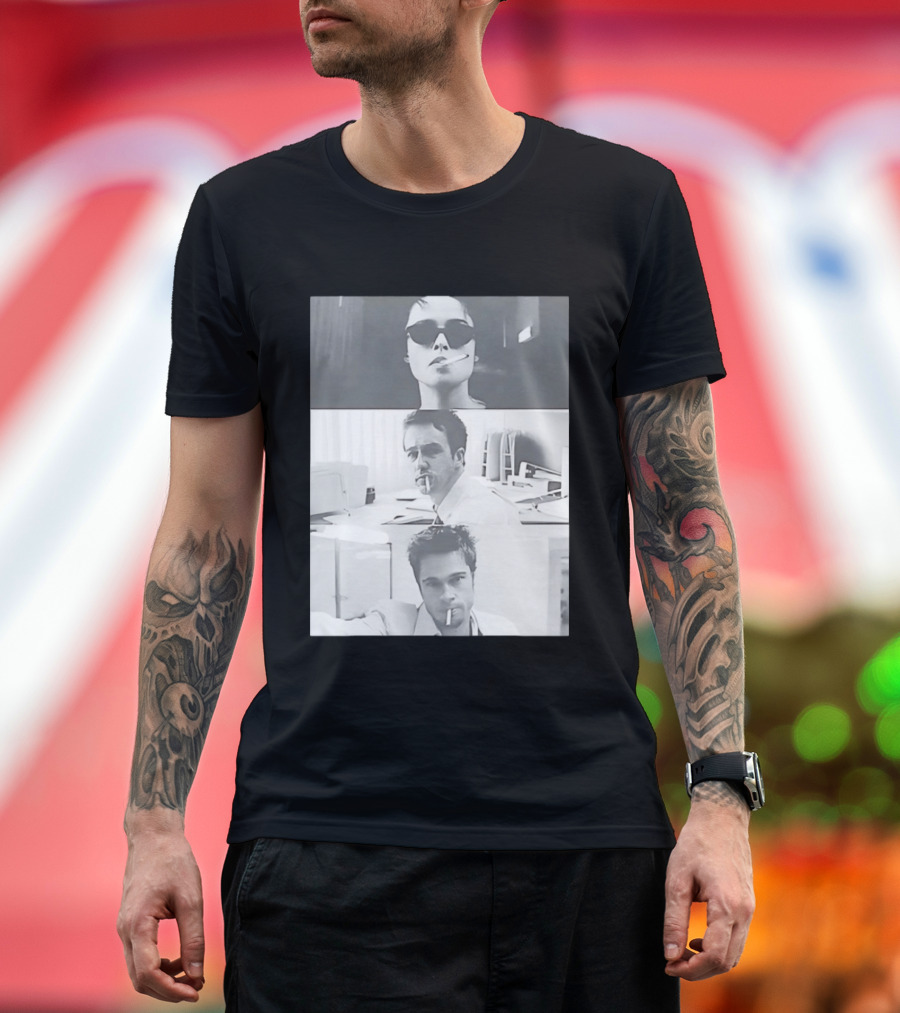 Brad Pitt Edward Norton Marla Film 1999 Smoking Scenes T-Shirt