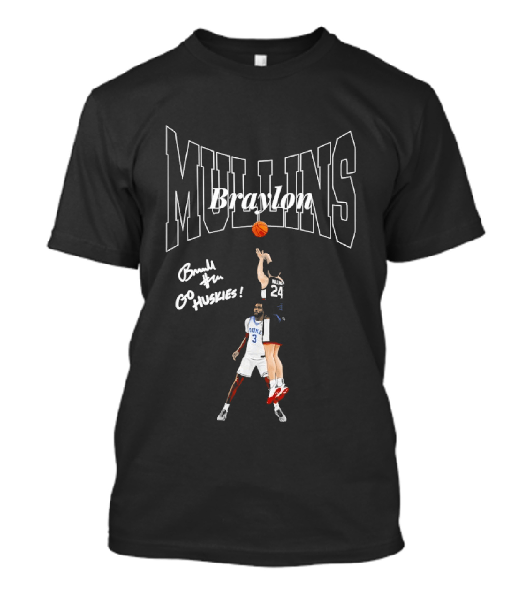 Braylon Mullins UConn Huskies Basketball Go Huskies 24 31 T-Shirt