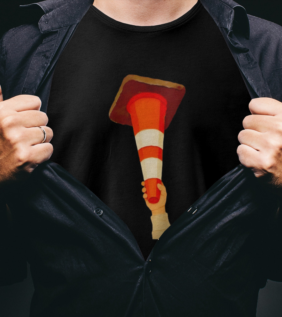 Hoist The Cone Traffic Symbol Celebration T-Shirt