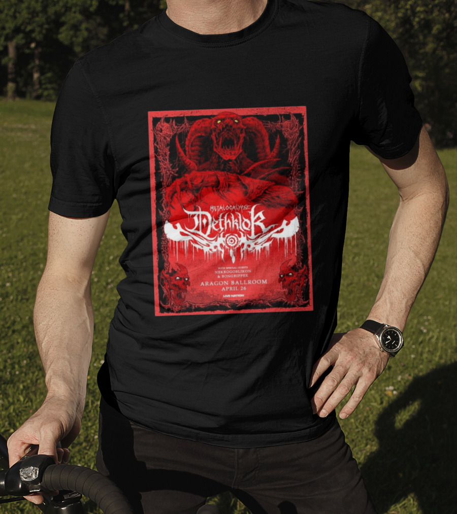 Metalocalypse Dethklok With Nekrogoblikon And Bongripper At Aragon Ballroom April 26 Live Nation T-Shirt