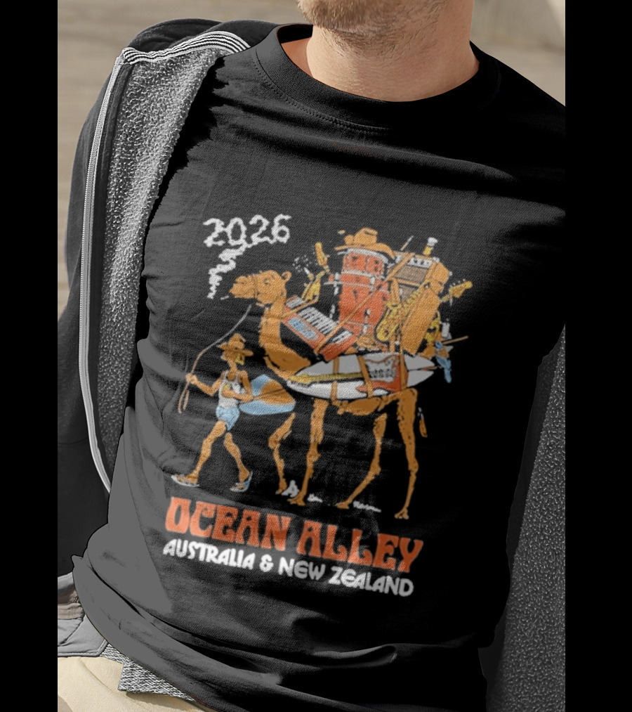 2026 Ocean Alley Australia New Zealand Camel Tour T-Shirt