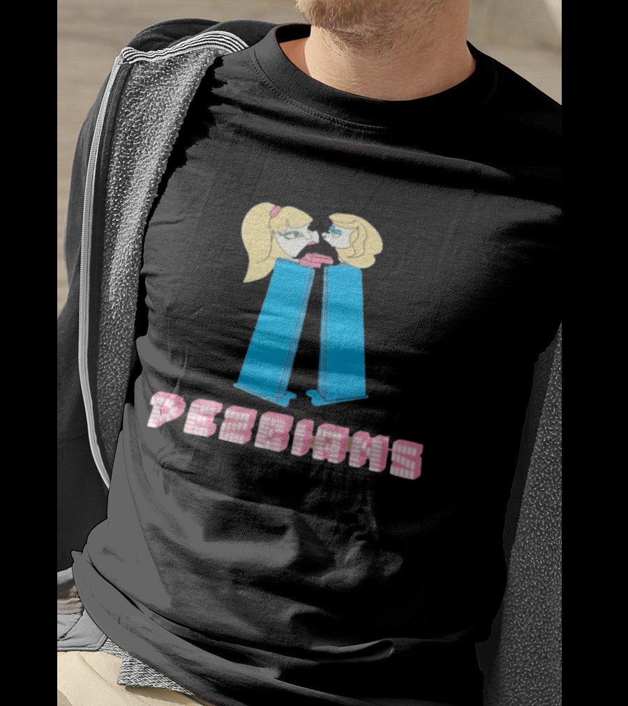 Pesbians Blonde Couple Kissing Meme Pez Dispenser T-Shirt