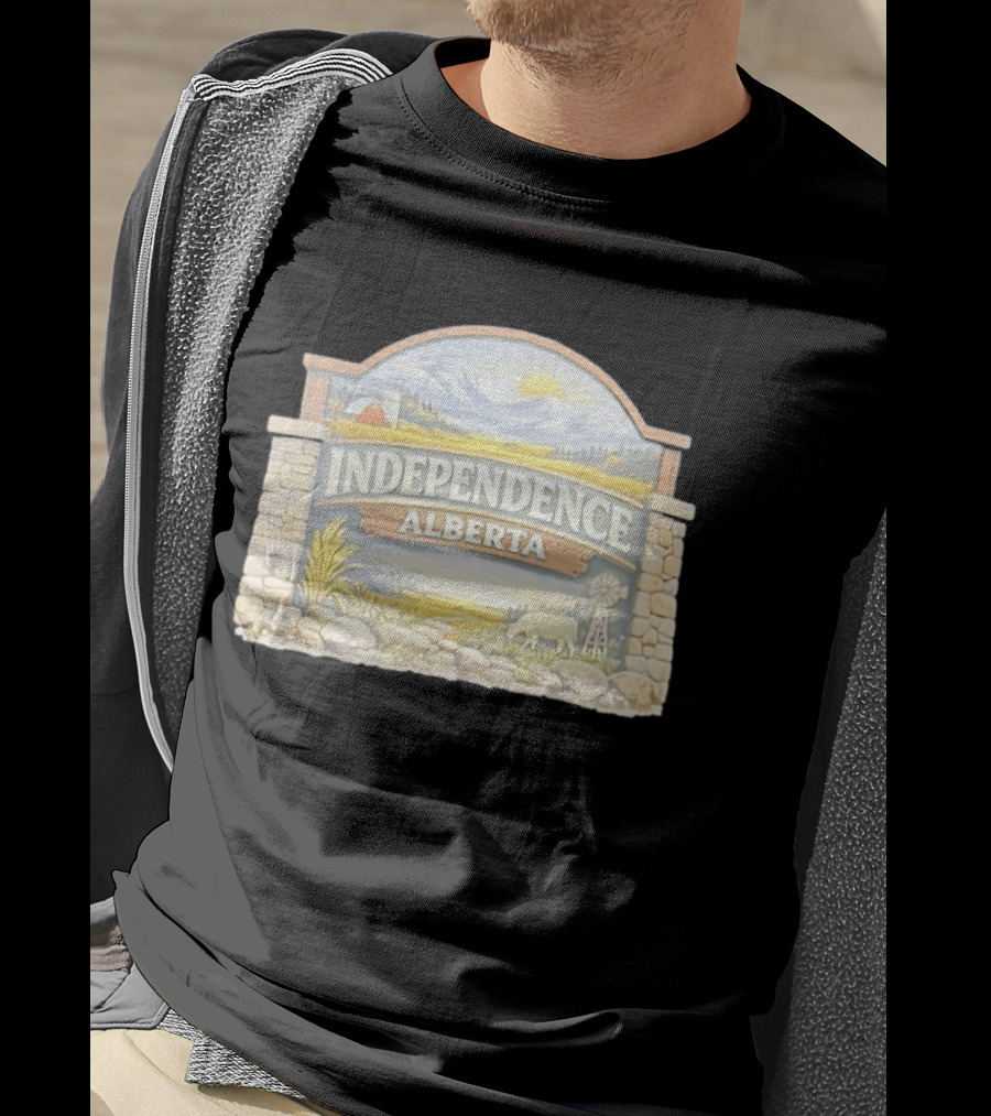 Independence Alberta Rural Landscape Sign Farm Scene T-Shirt