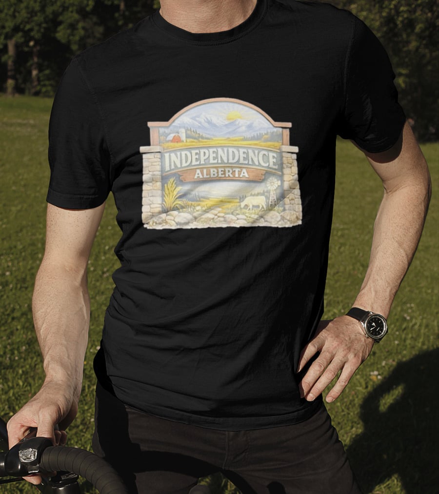 Independence Alberta Rural Landscape Sign Farm Scene T-Shirt