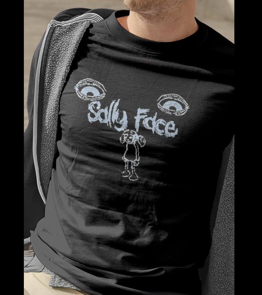Sally Face Eyes Blue Sketch T-Shirt