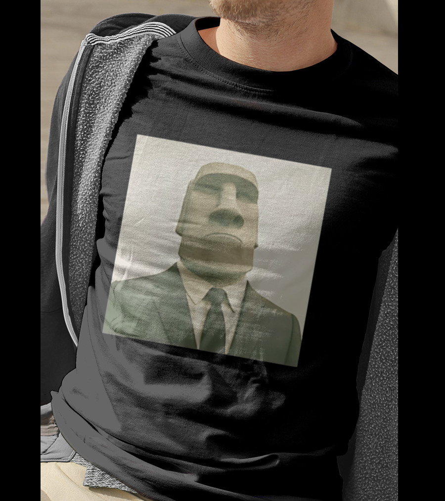 Moai Statue Wearing Business Suit T-Shirt