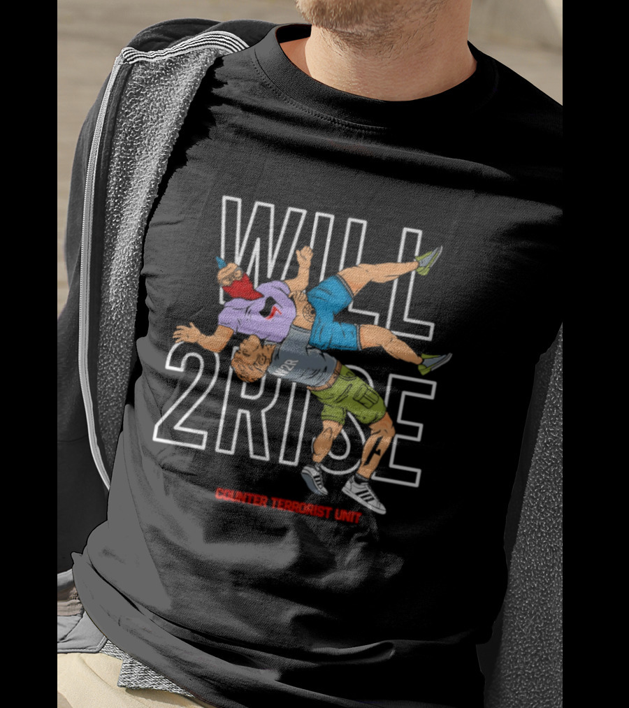 Will 2Rise Counter Terrorist Unit Emblem Wrestling Action T-Shirt