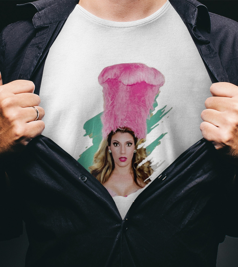 Maren Wade Showgirl Confessions Pink Feather Headdress T-Shirt