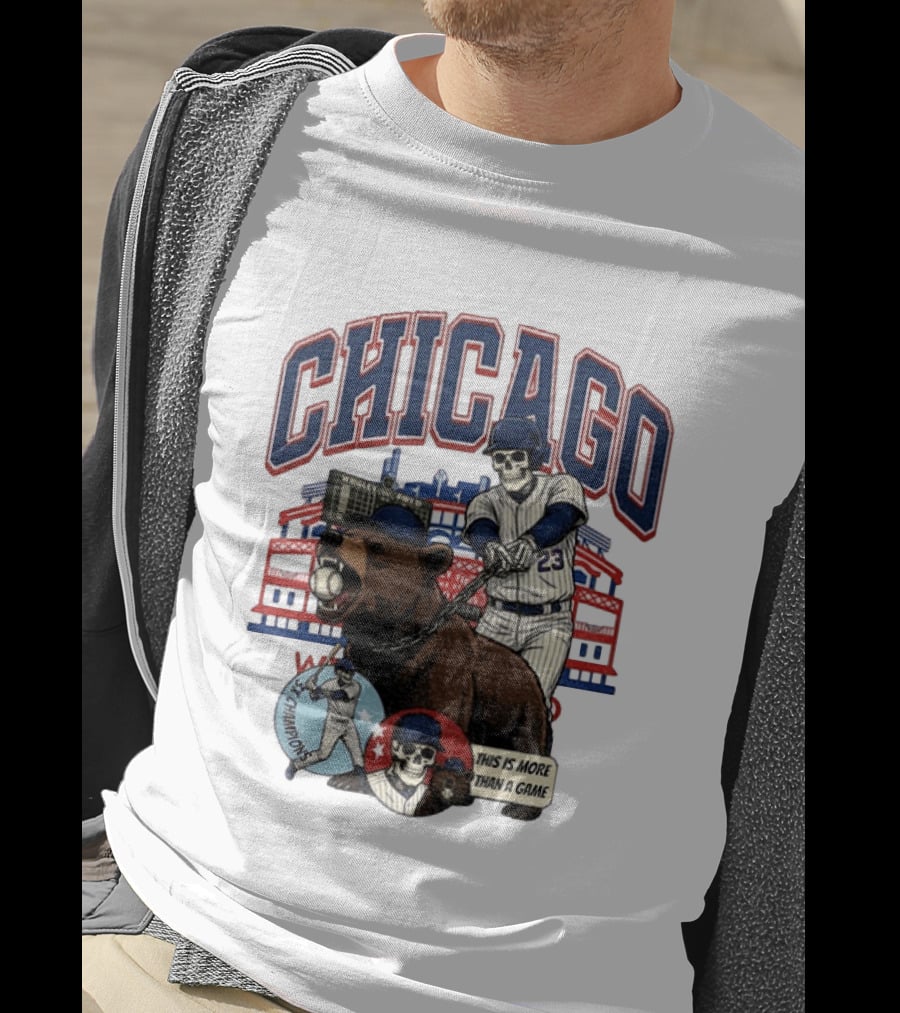Chicago Cubs Wrigley Field Skeleton Baseball Champions This Is More Than A Game T-Shirt