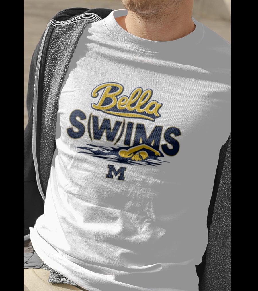 Bella Swims Michigan Wolverines M University Swimming T-Shirt