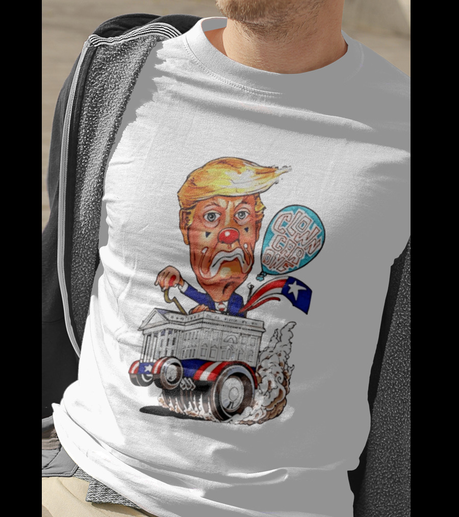 Clown Car One Cartoon Trump White House Sátira Política Divertida T-Shirt