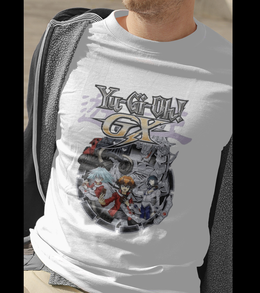 Yu Gi Oh GX Anime Characters With Duel Disk And Monsters T-Shirt