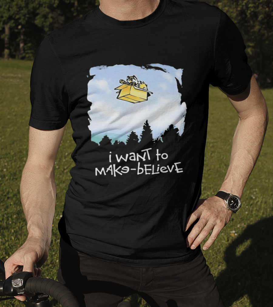 I Want To Mako Believe Calvin And Hobbes Inspired Flying Box Adventure T-Shirt