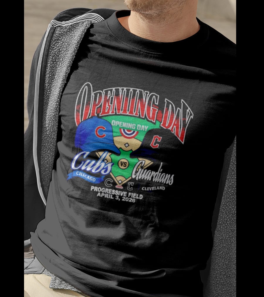 Chicago Cubs Vs Cleveland Guardians Opening Day April 1 2026 Progressive Field T-Shirt