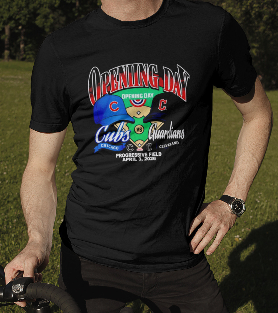 Chicago Cubs Vs Cleveland Guardians Opening Day April 1 2026 Progressive Field T-Shirt
