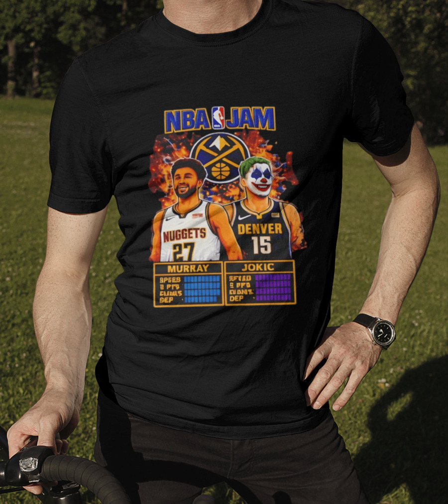 NBA Jam Denver Nuggets Jokic And Murray Basketball Legends T-Shirt