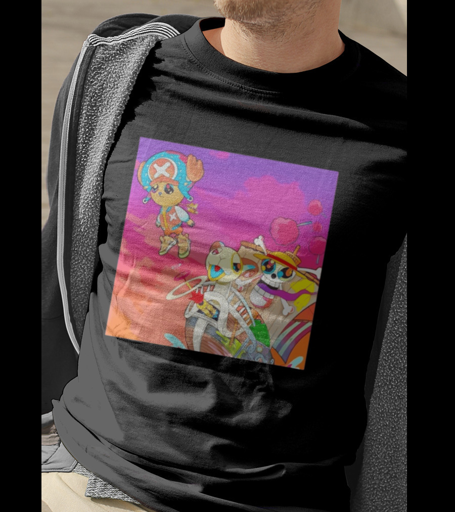 Choppers One Piece Graduation Colorful Adventure Scene T-Shirt