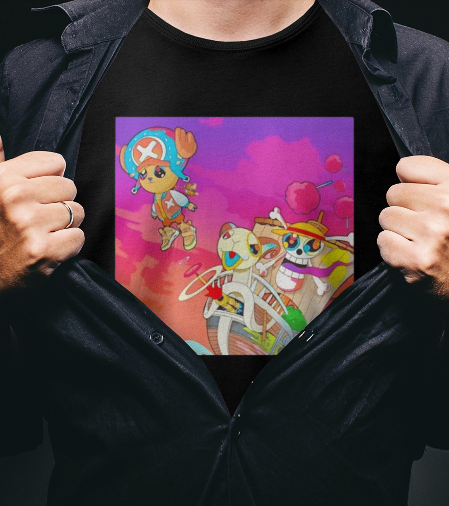 Choppers One Piece Graduation Colorful Adventure Scene T-Shirt