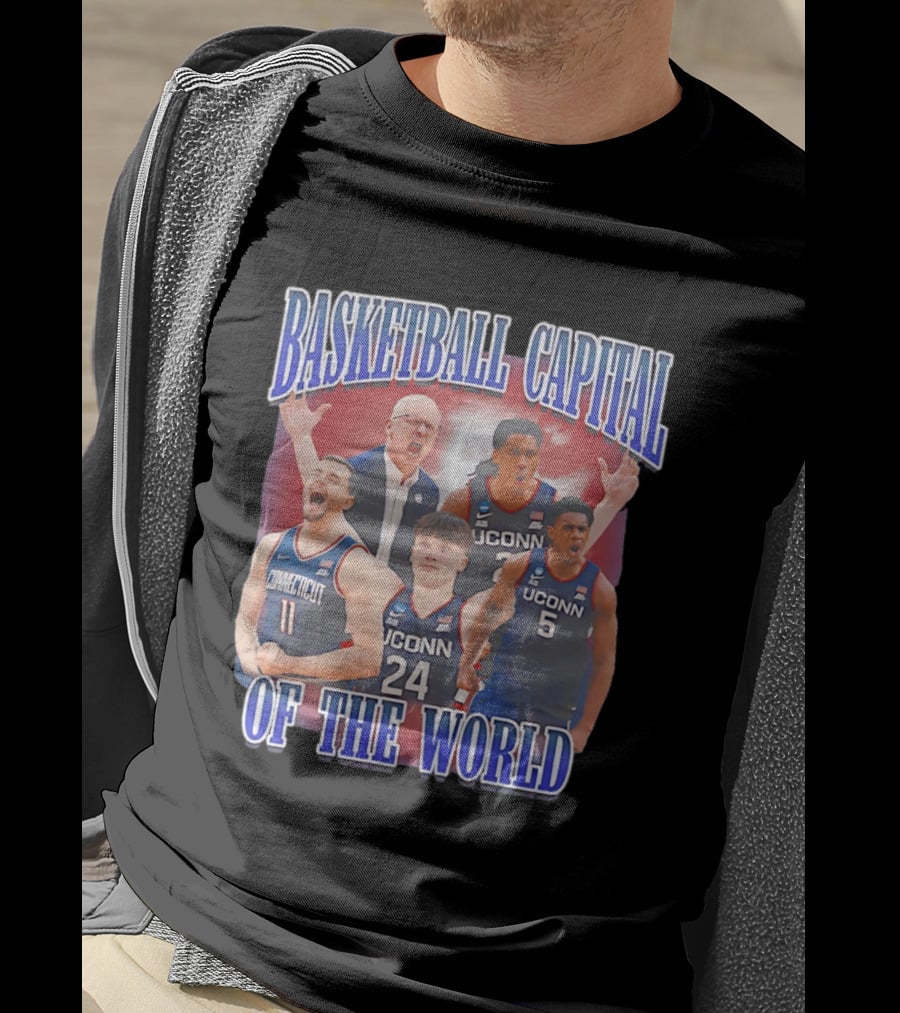 UConn Huskies Basketball Capital Of The World Dan Hurley Players T-Shirt