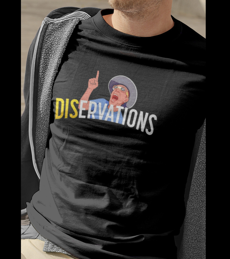 DISERVATIONS Cartoon Character With Pointing Gesture And Hat T-Shirt