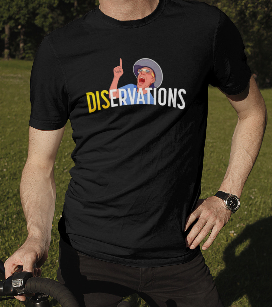 DISERVATIONS Cartoon Character With Pointing Gesture And Hat T-Shirt
