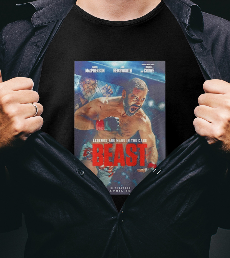 Daniel MacPherson Luke Hemsworth Russell Crowe MMA Beast Movie Legends In The Cage April 10 2026 T-Shirt