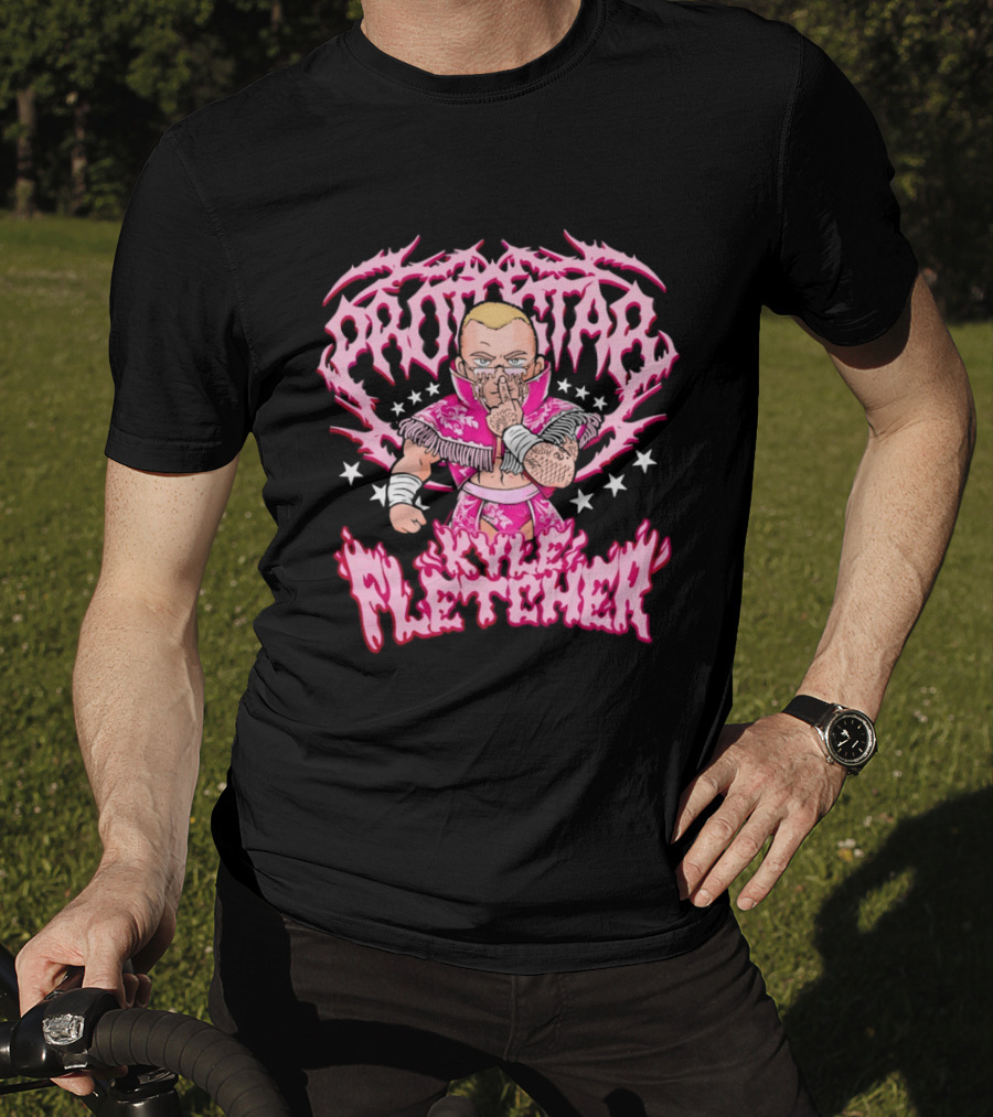 Protokid Kyle Fletcher Wrestling Pink Stars T-Shirt