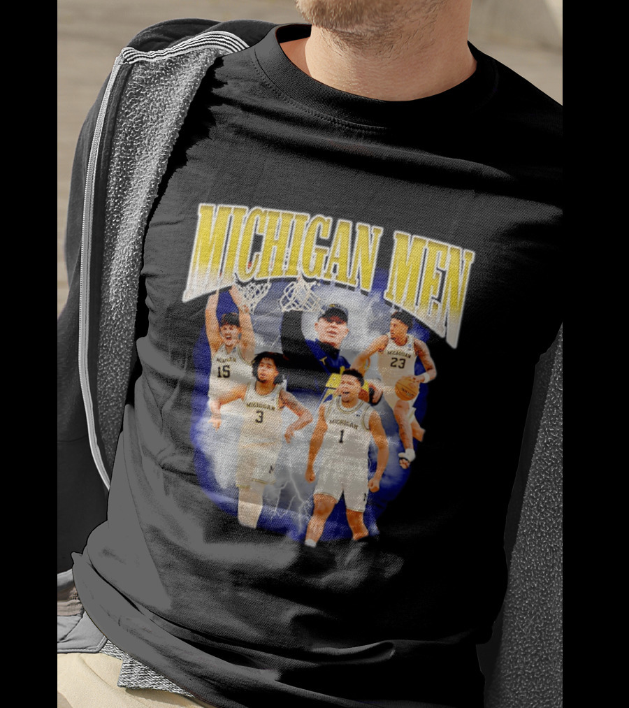 Michigan Men Wolverines Basketball Players Dusty May Coach Lightning T-Shirt