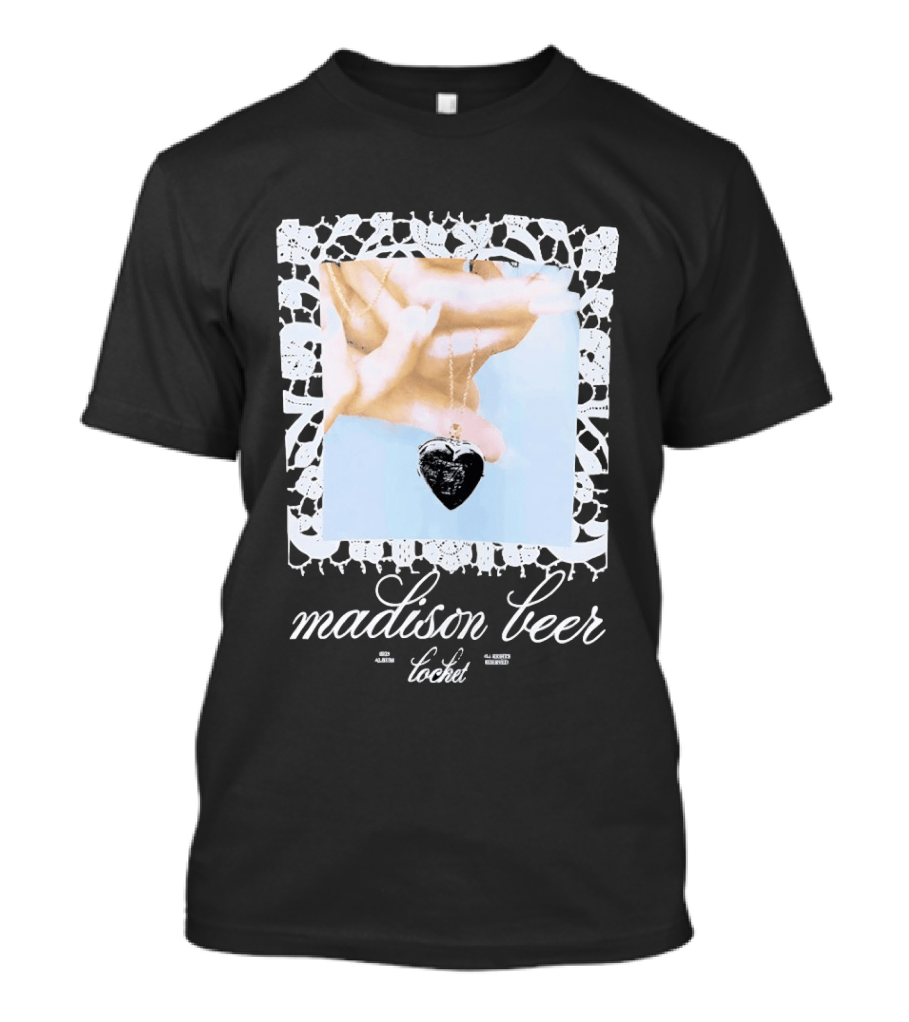 Madison Beer Locket Album 2025 Heart Pendant Motif T-Shirt