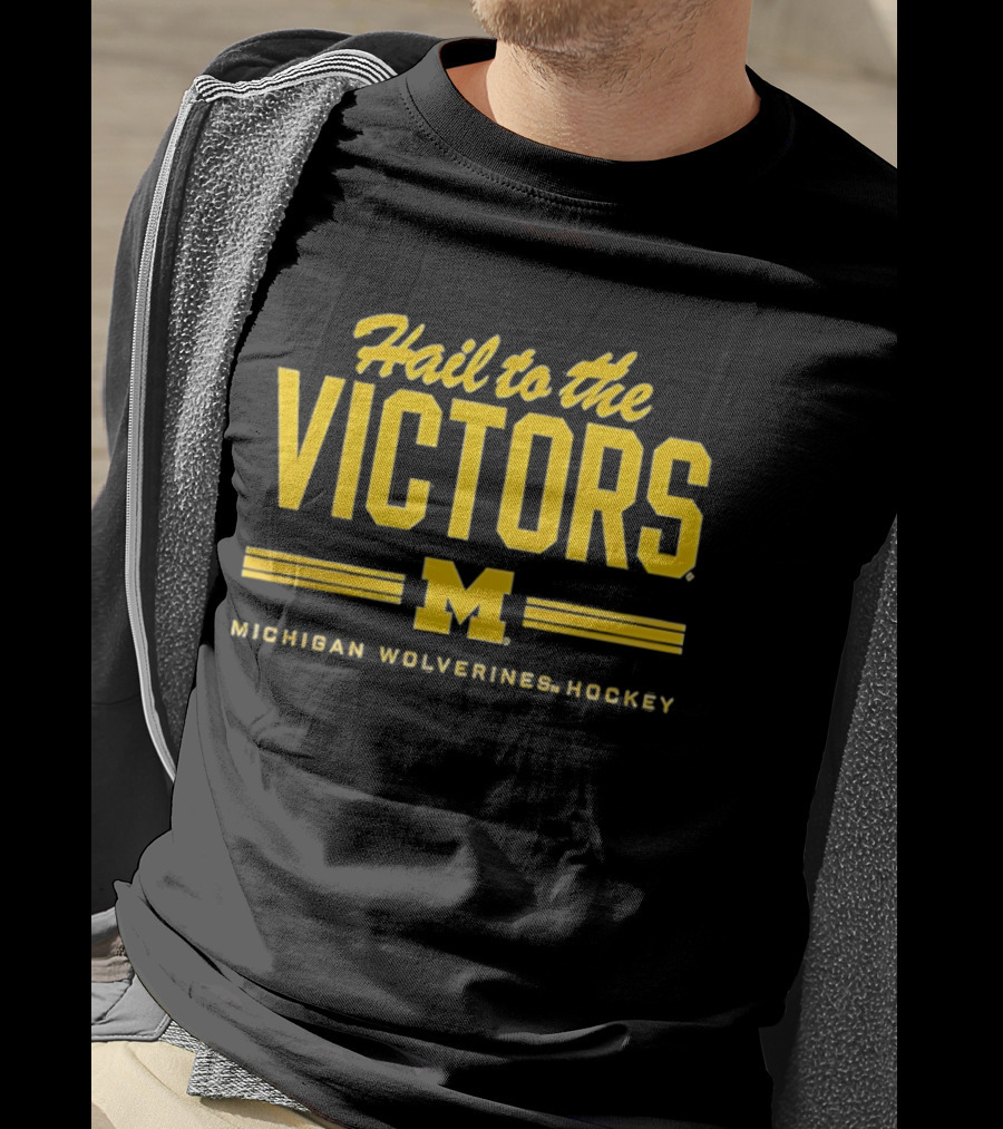 Michigan Wolverines Hockey Hail To The Victors M T-Shirt
