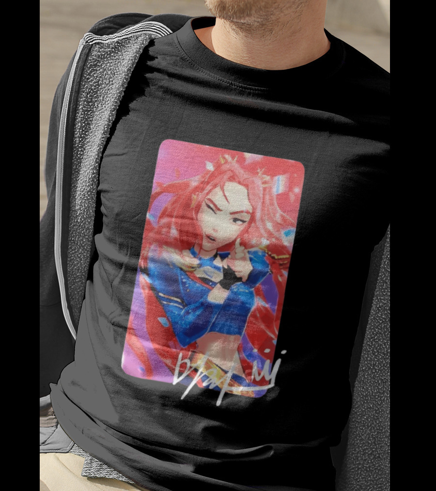 Mira KPop Demon Hunters HUNTR X Dance Performance Red Blue Outfit T-Shirt