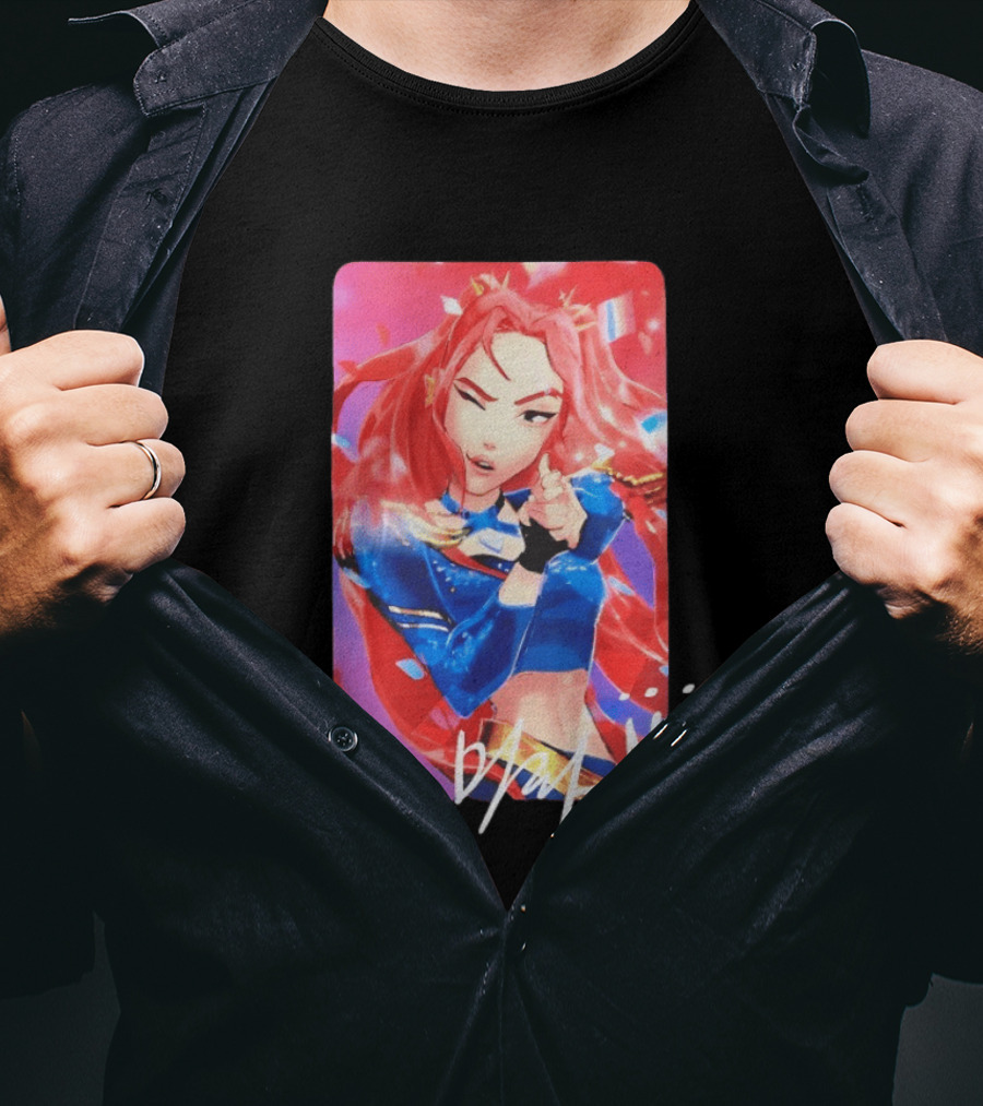 Mira KPop Demon Hunters HUNTR X Dance Performance Red Blue Outfit T-Shirt