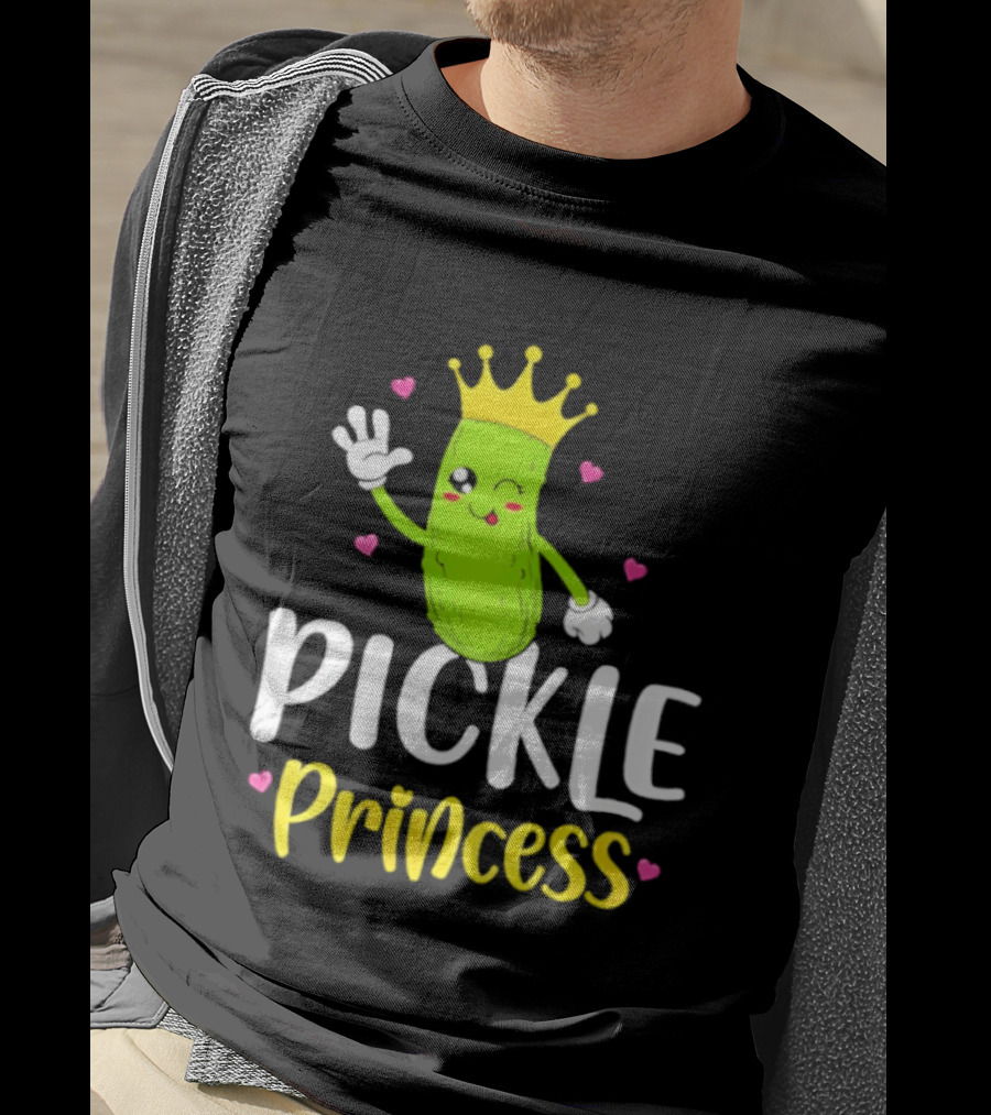 Pickle Princess Crown Cute Fun Cartoon T-Shirt