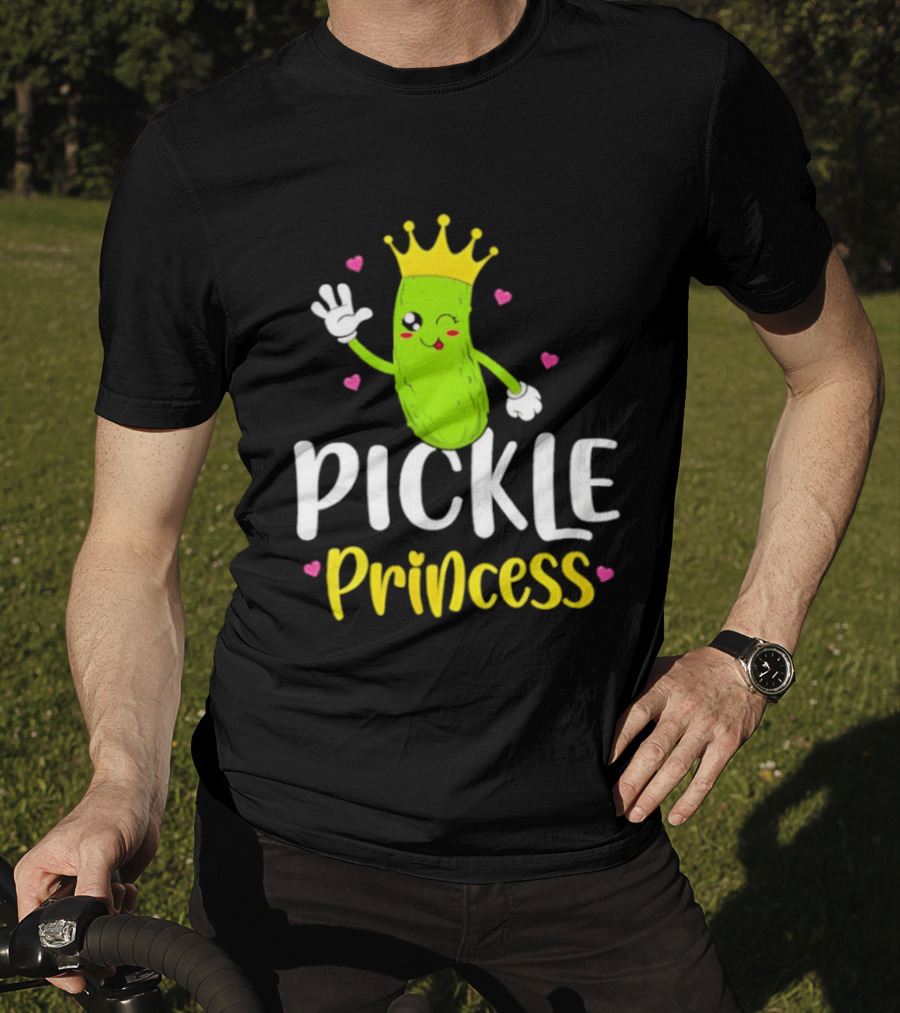 Pickle Princess Crown Cute Fun Cartoon T-Shirt
