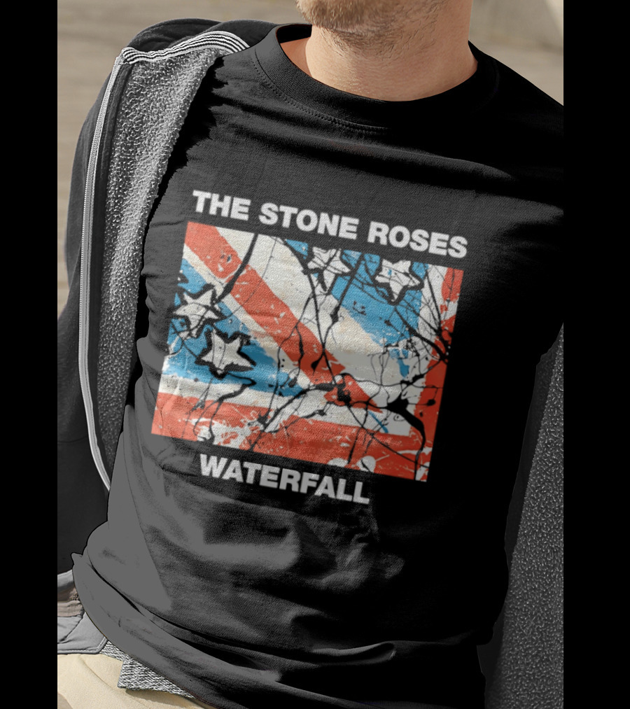 The Stone Roses Waterfall Flag Stars Union Jack T-Shirt